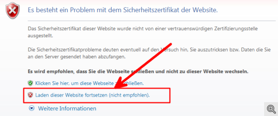 Zertifikatsfehler Internet Explorer